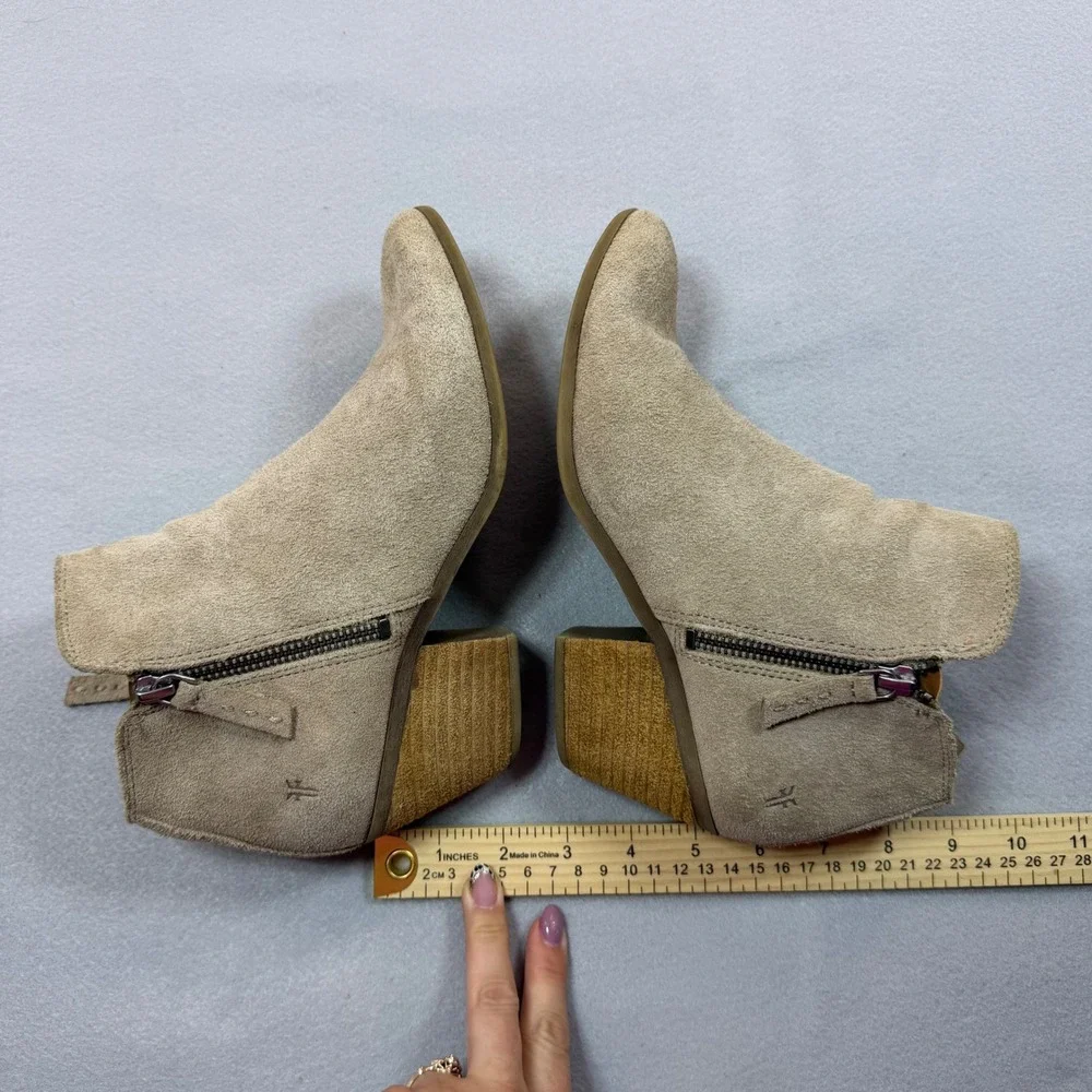 Frye Sacha Moto Shootie Ash Grey Suede Ankle Boots 7M 3470015-ASH